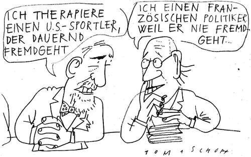 Cartoon: fremgehen (medium) by Jan Tomaschoff tagged fremdgehen,politier,frankreich,fremdgehen,politier,frankreich