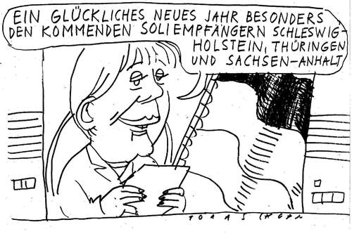 Cartoon: Frohes Neues! (medium) by Jan Tomaschoff tagged länder,kommunen,soli,staatshaushalt