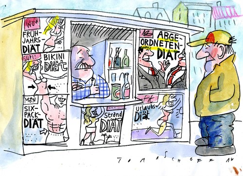 Cartoon: Frühjahrsdiät (medium) by Jan Tomaschoff tagged diät,abgeordnete,politiker,diät,abgeordnete,politiker
