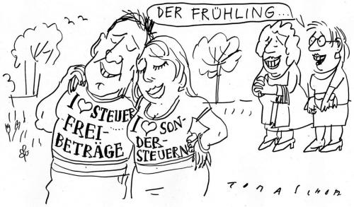 Cartoon: Frühling (medium) by Jan Tomaschoff tagged steuerfreibetrag