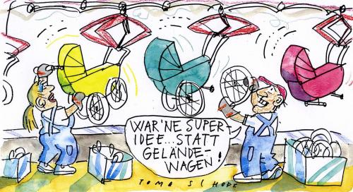 Cartoon: Geburtenrate (medium) by Jan Tomaschoff tagged automobilindustrie,geburtenrate,abwrackprämie,wirtschaftskrise
