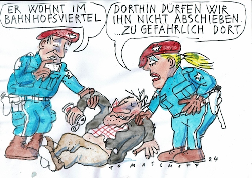 Cartoon: Gefahr (medium) by Jan Tomaschoff tagged kriminalitäat,soziales,kriminalitäat,soziales