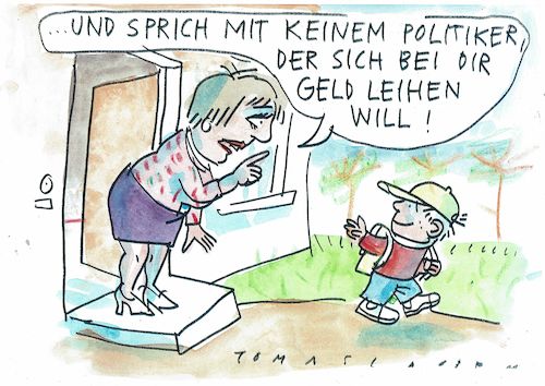 Cartoon: Geld (medium) by Jan Tomaschoff tagged staatsschulden,generationengerechtigkeit,staatsschulden,generationengerechtigkeit