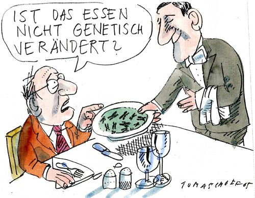 Cartoon: Gen food (medium) by Jan Tomaschoff tagged gene,ernährung,gene,ernährung
