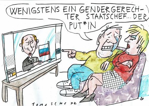 Cartoon: Gender (medium) by Jan Tomaschoff tagged gender,putin,russland,gender,putin,russland