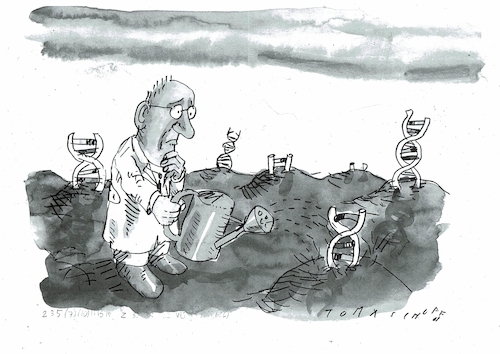 Cartoon: Gene (medium) by Jan Tomaschoff tagged genetik,dna,rna,forschung,genetik,dna,rna,forschung