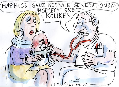 Cartoon: Generationengerechtigkeit (medium) by Jan Tomaschoff tagged generationen,gerchtigkeit,generationen,gerchtigkeit