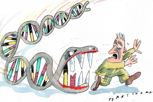 Cartoon: Genetik (medium) by Jan Tomaschoff tagged genetik,gentechnologie,dna,dns