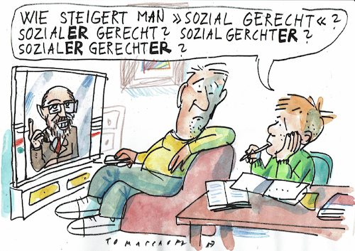Cartoon: gerecht (medium) by Jan Tomaschoff tagged spd,schulz,soziale,gerechtigkeit,spd,schulz,soziale,gerechtigkeit