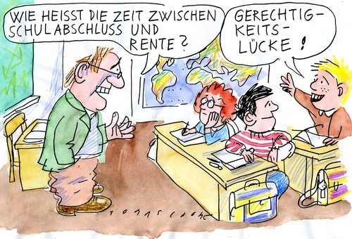 Cartoon: Gerechtigkeitslücke (medium) by Jan Tomaschoff tagged grechtigkeitslücke,bildung