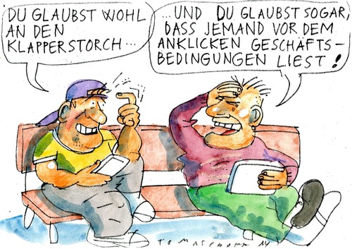 Cartoon: Geschäftsbedingungen (medium) by Jan Tomaschoff tagged internet,verbraucher,internet,verbraucher