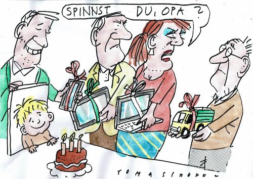 Cartoon: Geschenke (medium) by Jan Tomaschoff tagged digitalisierung,kinder,realität,virtuelles,digitalisierung,kinder,realität,virtuelles