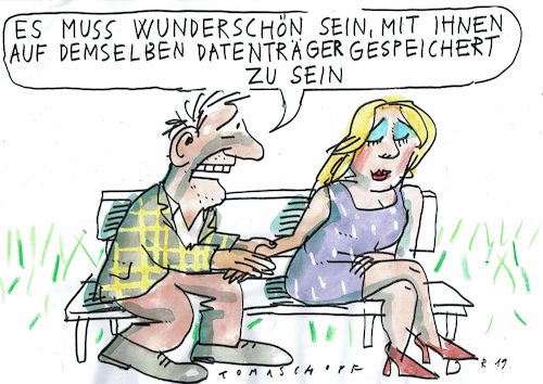 Cartoon: gespeichert (medium) by Jan Tomaschoff tagged liebe,datenschutz,liebe,datenschutz