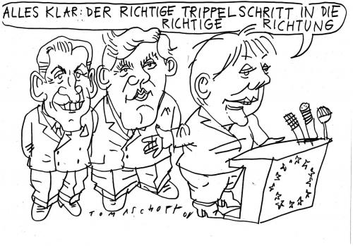 Cartoon: Gipfel (medium) by Jan Tomaschoff tagged sarkozy,brown,merkel