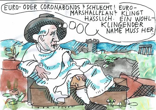 Cartoon: Goethe (medium) by Jan Tomaschoff tagged eurobonde,corona,epidemie,eu,eurobonde,corona,epidemie,eu