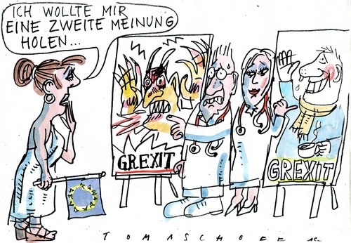 Cartoon: Grexit (medium) by Jan Tomaschoff tagged griechenland,grexit,griechenland,grexit