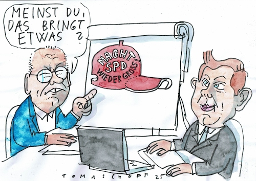Cartoon: groß (medium) by Jan Tomaschoff tagged miersch,klingbeil,spd,miersch,klingbeil,spd