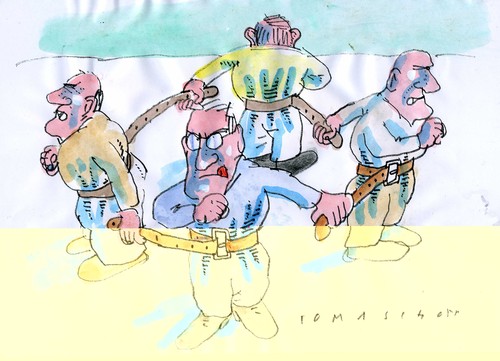 Cartoon: Gürtel (medium) by Jan Tomaschoff tagged lobbyisten,sparen,sparen,lobbyisten