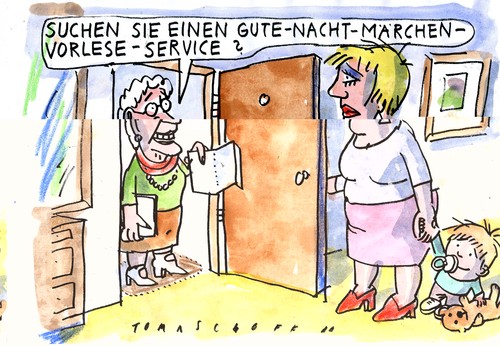 Cartoon: Gute Nacht! (medium) by Jan Tomaschoff tagged rente,rentner,lebensarbeitszeit