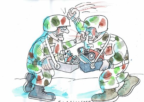 Cartoon: Handelskrieg (medium) by Jan Tomaschoff tagged protektionismus,schutzzölle,protektionismus,schutzzölle