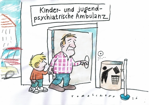 Cartoon: Handy (medium) by Jan Tomaschoff tagged kind,psyche,handy,internet,soziale,medien,kind,psyche,handy,internet,soziale,medien