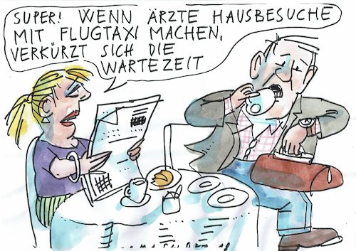 Cartoon: Hausbesuche (medium) by Jan Tomaschoff tagged medizin,ärzte,wartezeit,medizin,ärzte,wartezeit