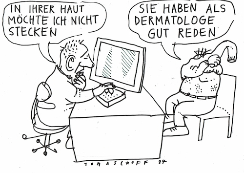 Cartoon: Haut (medium) by Jan Tomaschoff tagged haut,arzt,patient,haut,arzt,patient