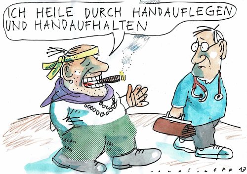 Cartoon: Heiler (medium) by Jan Tomaschoff tagged alternativmedizin,heiler,alternativmedizin,heiler