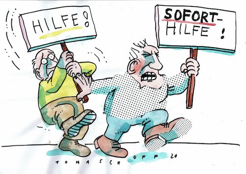 Cartoon: Hilfe (medium) by Jan Tomaschoff tagged wirtschaft,corona,krise,wirtschaft,corona,krise
