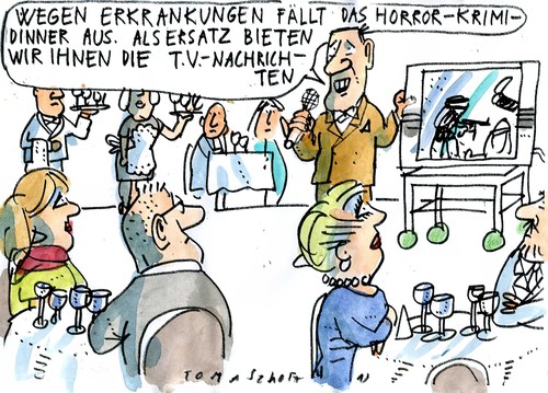 Cartoon: Horror-Krimi-Dinner (medium) by Jan Tomaschoff tagged horror,angst,horror,angst
