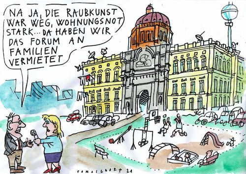 Cartoon: Humboldt (medium) by Jan Tomaschoff tagged humboldtforum,wohnungsnot,raubkunst,humboldtforum,wohnungsnot,raubkunst