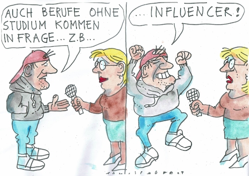 Cartoon: Influencer (medium) by Jan Tomaschoff tagged internet,beuf,influencer,internet,beuf,influencer