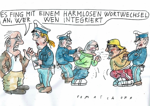 Cartoon: Integration (medium) by Jan Tomaschoff tagged integration,hass,kommunikation,integration,hass,kommunikation