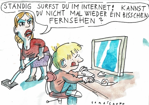 Cartoon: Internetsucht (medium) by Jan Tomaschoff tagged kind,erziehung,medien,internet,kind,erziehung,medien,internet