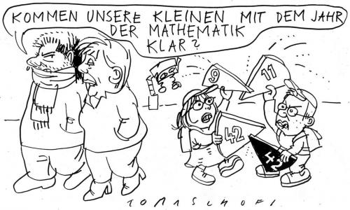 Cartoon: Jahr der Mathematik... (medium) by Jan Tomaschoff tagged mathematik,mathematics,education,teacher,science,