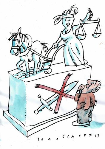 Cartoon: Justiz (medium) by Jan Tomaschoff tagged justiz,strafe,gerechtigkeit,justiz,strafe,gerechtigkeit