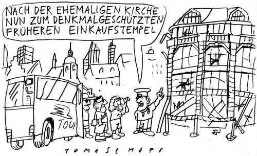 Cartoon: Karstadt (medium) by Jan Tomaschoff tagged karstadt,arcandor,inolvent,pleite,staasbürgschaft