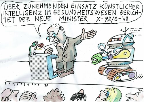 Cartoon: KI (medium) by Jan Tomaschoff tagged gesundheitswesen,künstliche,intelligenz,gesundheitswesen,künstliche,intelligenz