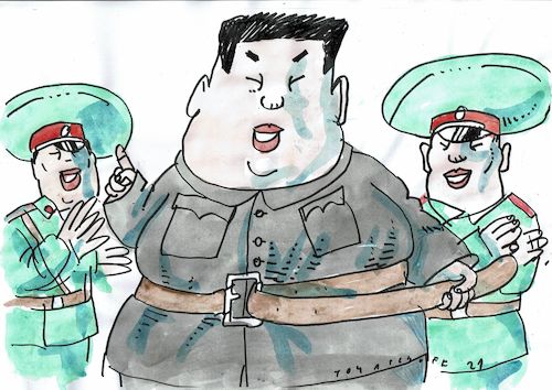Cartoon: Kim (medium) by Jan Tomaschoff tagged mangel,nordkorea,mangel,nordkorea