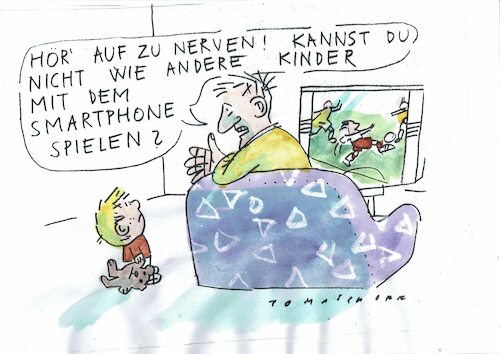 Cartoon: Kinder (medium) by Jan Tomaschoff tagged kind,erziehung,zuwendung,medien,kind,erziehung,zuwendung,medien
