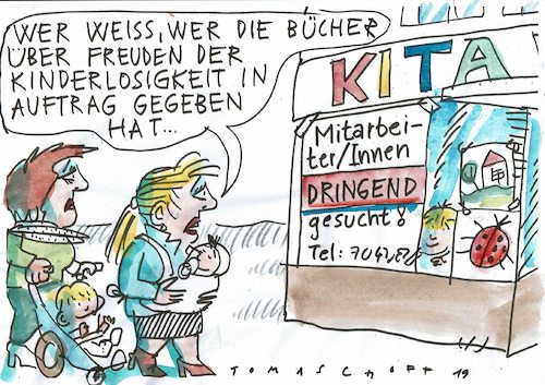 Cartoon: kinderlos (medium) by Jan Tomaschoff tagged kitas,personalmangel,kinderlose,kitas,personalmangel,kinderlose