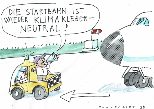 Cartoon: Kleber (medium) by Jan Tomaschoff tagged klima,kleber,aktivisten,flugverkehr,klima,kleber,aktivisten,flugverkehr