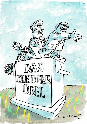 Cartoon: kleiners Übel (medium) by Jan Tomaschoff tagged diktatur,diplomatie,diktatur,diplomatie