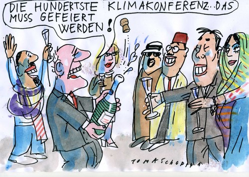 Cartoon: Klimakonferenz (medium) by Jan Tomaschoff tagged klimakonferenz