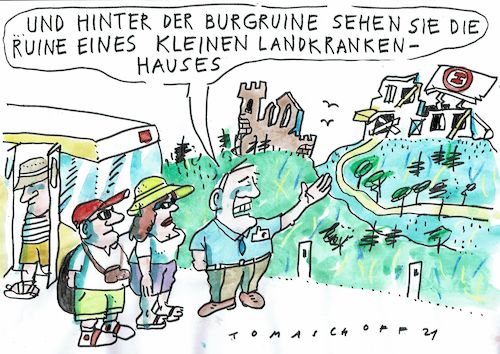 Cartoon: Klinik (medium) by Jan Tomaschoff tagged krabkenhäuser,gesundheuitswesen,geld,krabkenhäuser,gesundheuitswesen,geld