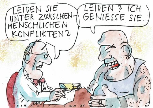 Cartoon: Konflikte (medium) by Jan Tomaschoff tagged konflikte,psychologie,konflikte,psychologie