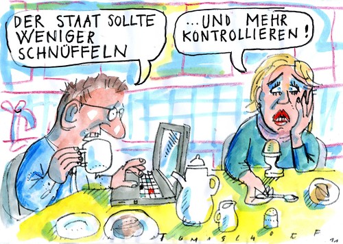 Cartoon: Kontrolle ist besser (medium) by Jan Tomaschoff tagged vorratsdatenspeicherung,dioxin,eier,eier,dioxin,vorratsdatenspeicherung,daten,datenschutz,kontrolle