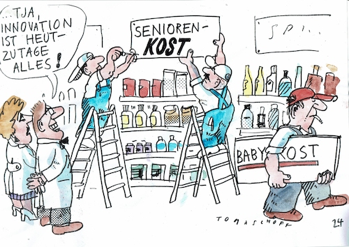 Cartoon: Kost (medium) by Jan Tomaschoff tagged demografie,geburten,senioren,demografie,geburten,senioren