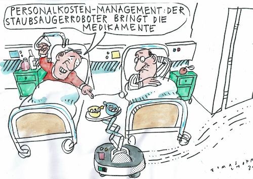 Cartoon: Krankenhaus (medium) by Jan Tomaschoff tagged gesubdheit,pflege,peronalmangel,gesubdheit,pflege,peronalmangel