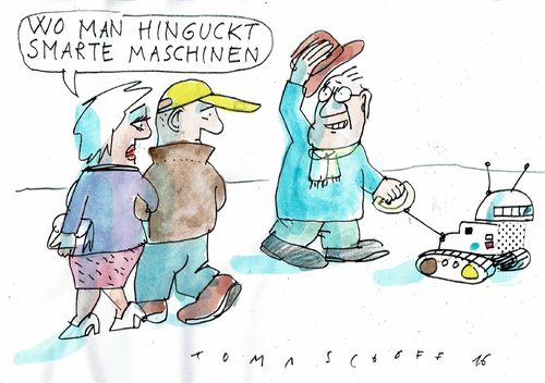 Cartoon: künstlich Intelligenz (medium) by Jan Tomaschoff tagged roboter,roboter